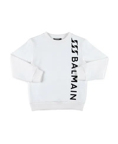 Balmain Logo-print Detail Sweatshirt In White