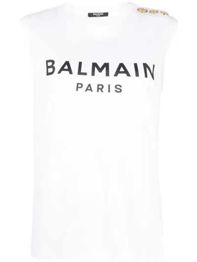Balmain White T-shirt In Multi