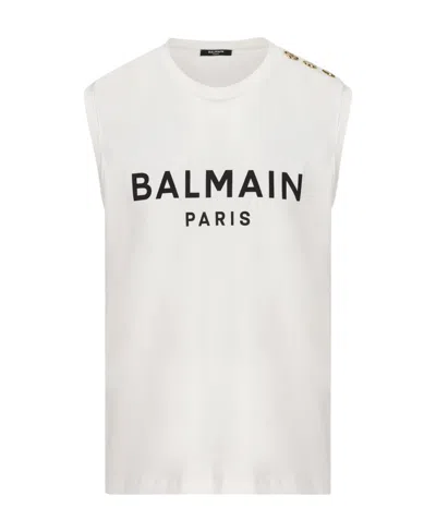 Balmain White T-shirt In Multi