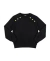 Balmain Logo-print Distressed-effect Sweatshirt In Black