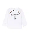 Balmain Logo-print Double-button Sweatshirt In White