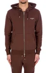 Balmain Logo-print Drawstring Hoodie In Red