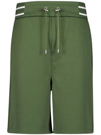 Balmain Logo-print Drawstring Shorts In Green