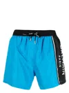 Balmain Logo-print Drawstring Swim Shorts In Blue