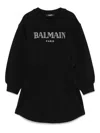 Balmain Logo Print Dress In Black