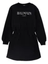 Balmain Logo Print Dress In Black