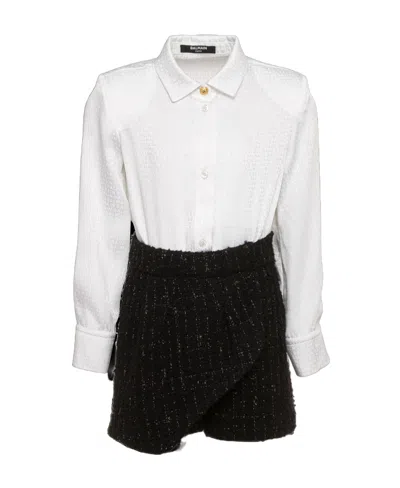 Balmain Logo-print Dress Set In White