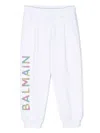 Balmain Logo-print Elasticated Tracks Pants In 白色
