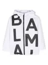 Balmain Logo-print Hooded Jacket In White