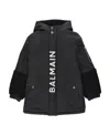 Balmain Logo-print Hooded Padded Jacket In Black