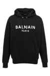 Balmain Logo Printed Cotton Sweatshirt In Black