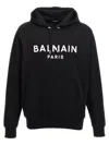 Balmain Slouchy Black Organic Cotton Hoodie With Bold Logo Print
