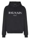 Balmain Logo-print Hoodie In Black