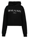 Balmain Vintage Print Hoodie In Black