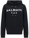 Balmain Cotton Hoodie In Black