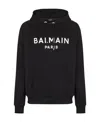 Balmain Logo Printed Cotton Sweatshirt In Black