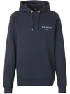Balmain Logo-graphic Drawstring Hoodie In Blue