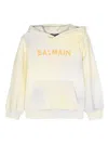 Balmain Logo-print Hoodie In Yellow