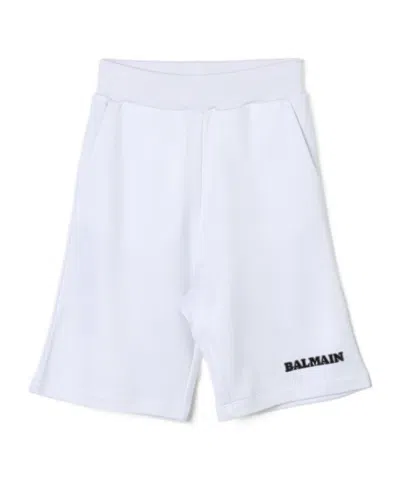 Balmain Logo-print Jersey Shorts In White
