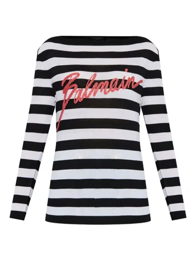 BALMAIN LOGO-PRINT JUMPER