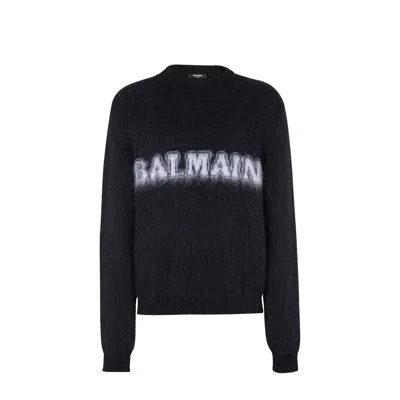 BALMAIN BALMAIN LOGO-PRINT JUMPER MEN