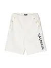 BALMAIN LOGO-PRINT KNEE-LENGHT SHORTS