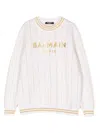 Balmain Logo-print Knitted Jumper In Neutrals