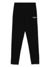 Balmain Logo Cotton-blend Jersey Leggings In 黑色