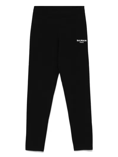 BALMAIN LOGO-PRINT LEGGINGS