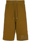 BALMAIN LOGO-PRINT ORGANIC-COTTON SHORTS