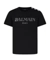 Balmain Logo-embroidered Organic Cotton T-shirt In Black