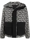 Balmain All-over Monogram Printed Padded Jacket In Animal Print