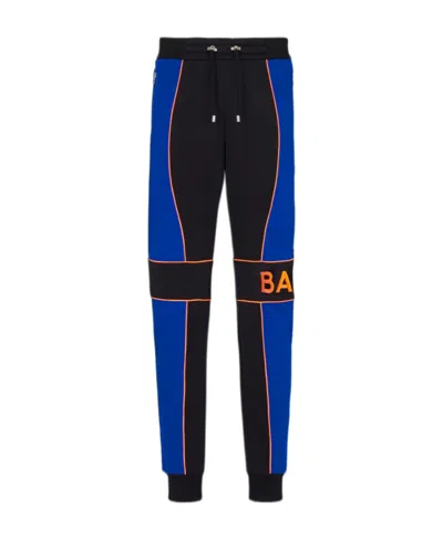 Balmain Logo-print Panelled Joggers In Black