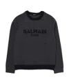 Balmain Logo-print Round-neck Jumper In Black
