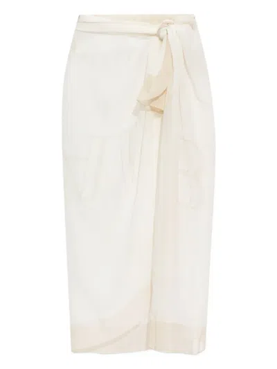 Balmain Logo-print Sarong In Neutral