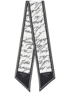 Balmain Black & White Printed Silk 'love Letter' Scarf In White