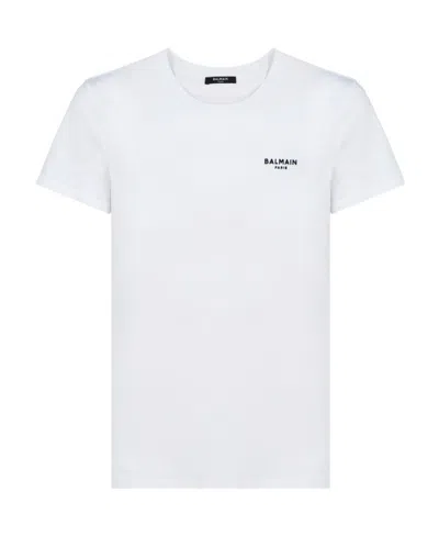 BALMAIN BALMAIN LOGO EMBROIDERED CREWNECK T-SHIRT