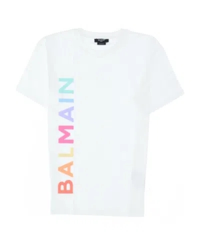 Balmain Logo-print Short-sleeve T-shirt In White