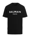 Balmain Cotton Jersey T-shirt With Logo Print And Classic Fit In Black