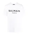 Balmain Printed Cotton T-shirt In White