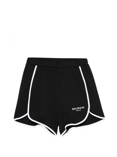 Balmain Kids' Logo-print Shorts In Black