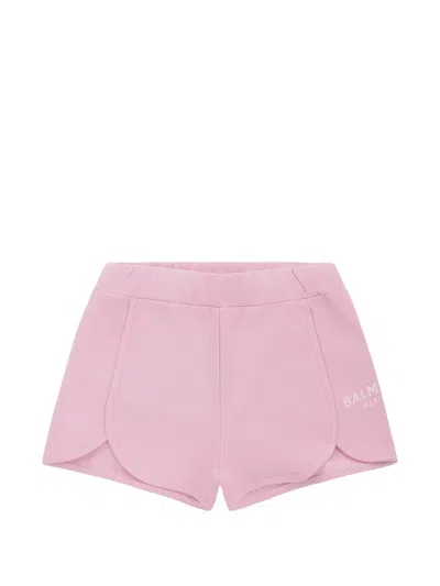 Balmain Babies' Logo-print Shorts In Pink