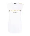 Balmain Logo-print Sleeveless T-shirt In White
