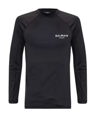 BALMAIN LOGO-PRINT SLIM T-SHIRT