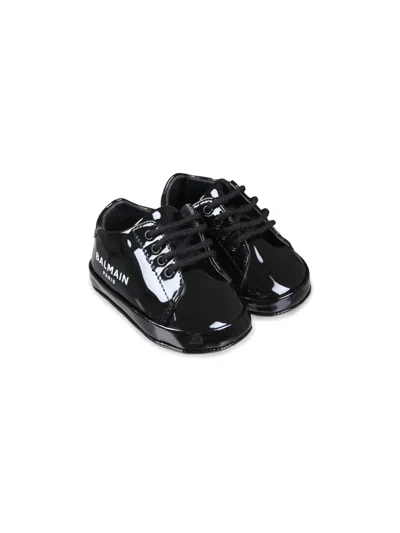 Balmain Babies' Logo-print Sneakers In Black