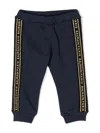 Balmain Logo-print Strap Cotton Track Pants In Blue