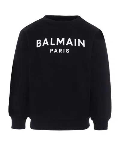 Balmain Logo-print Sweatshirt In Black