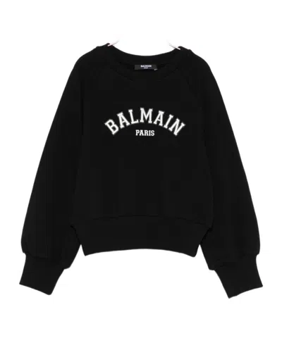 Balmain Logo-print Sweatshirt In Black