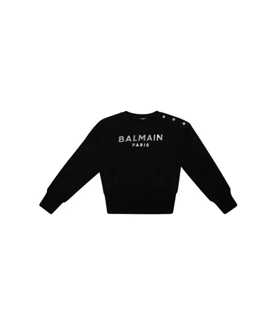Balmain Logo-print Sweatshirt In Black