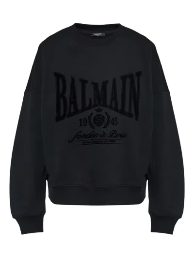 BALMAIN LOGO-PRINT SWEATSHIRT